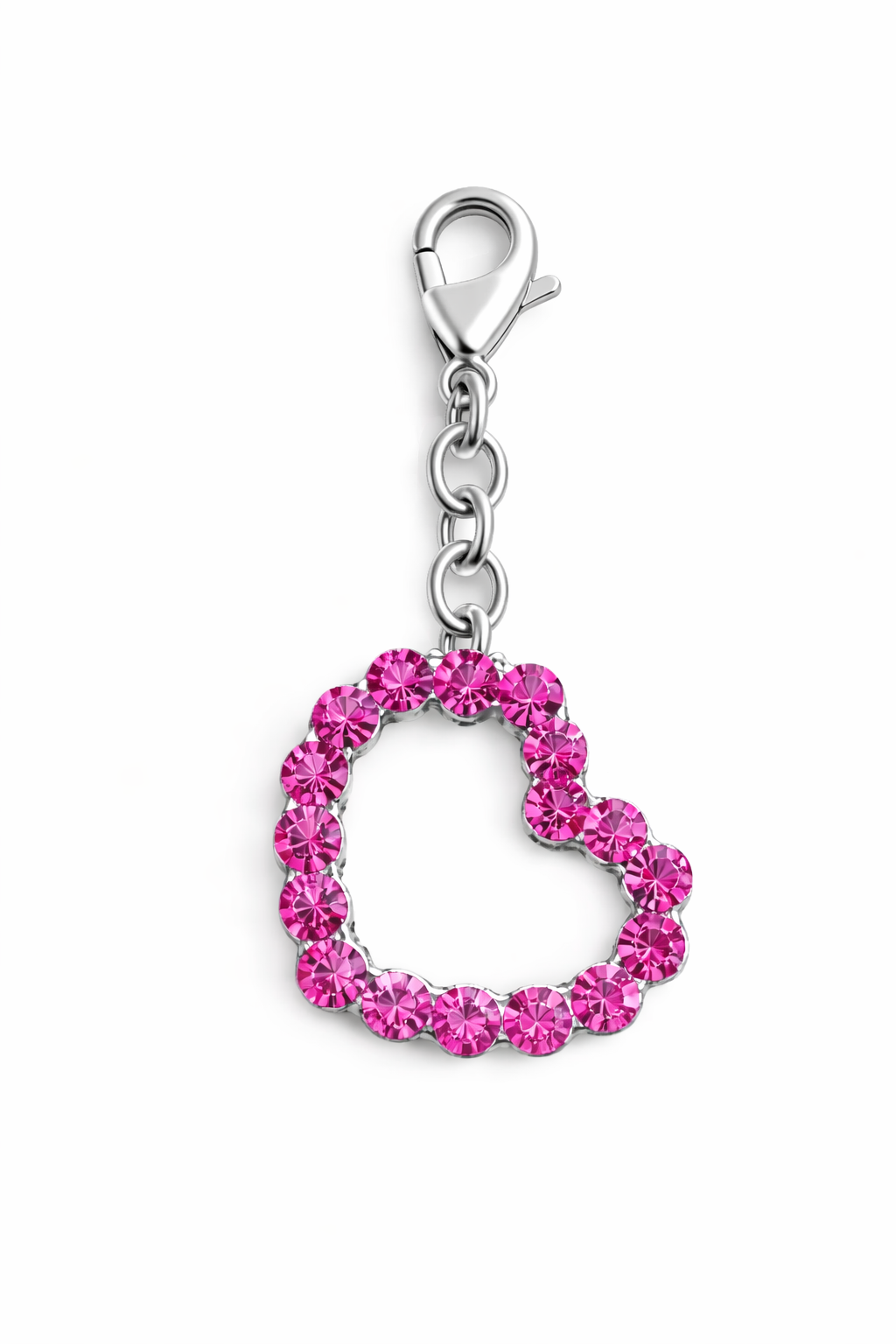 Pink Glam Heart Charm