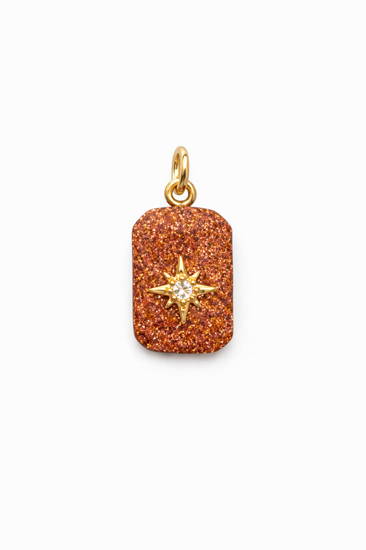 Goldstone North Star Charm