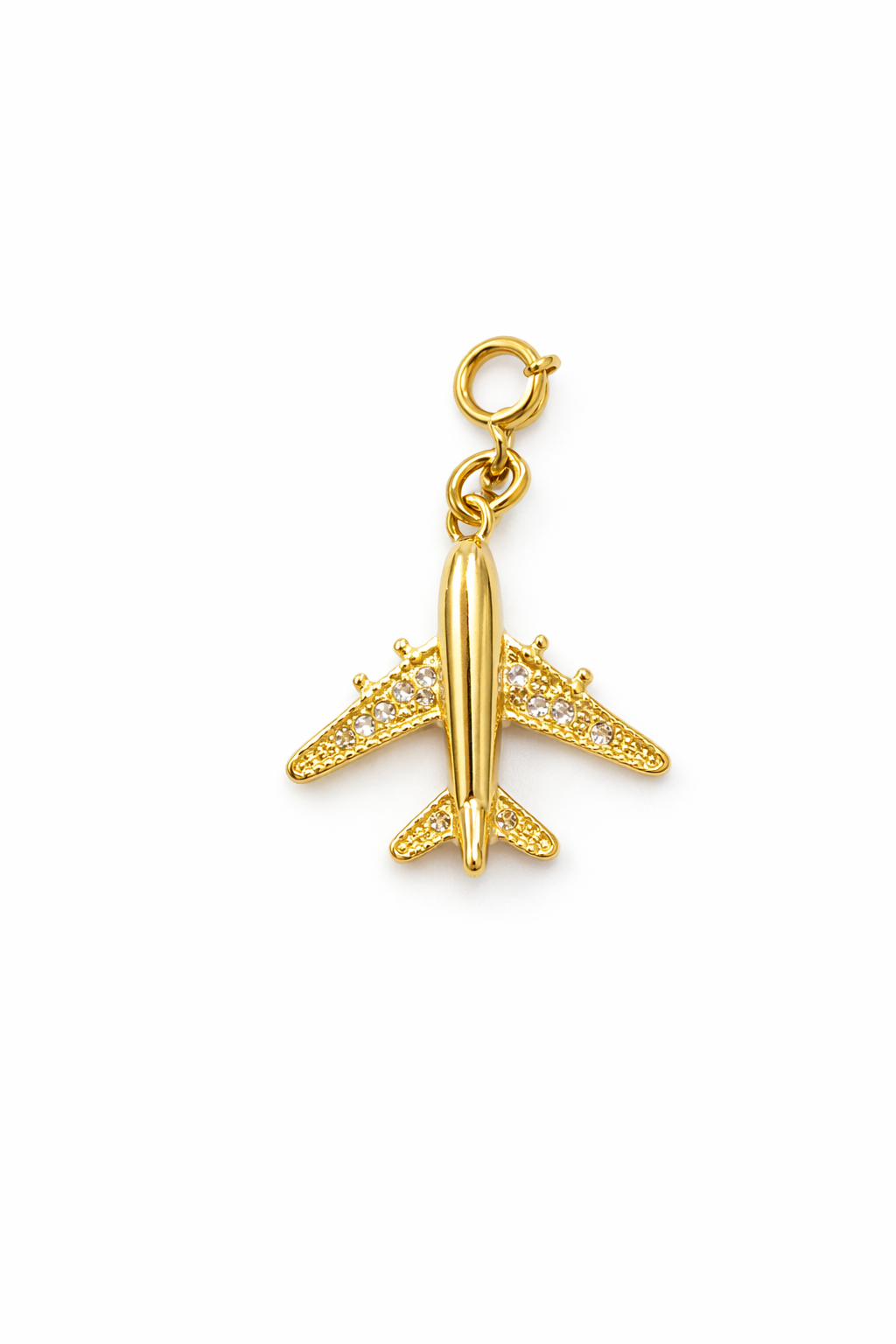 Sparkle Gold Airplane Charm