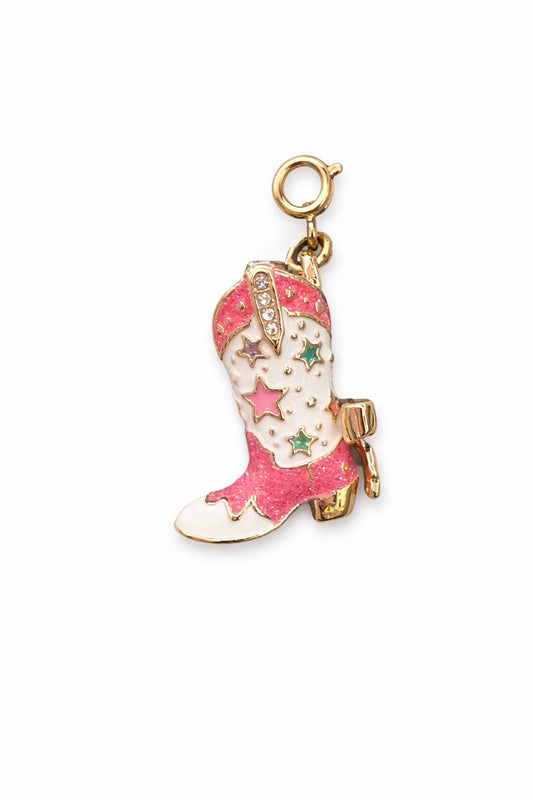 Pink Star Cowgirl Boot Charm