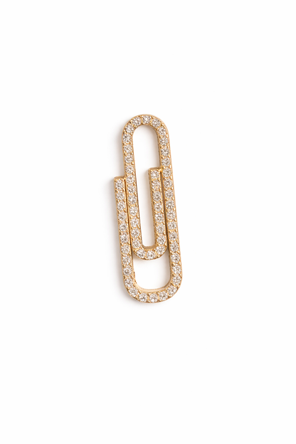 Diamond Paperclip Charm