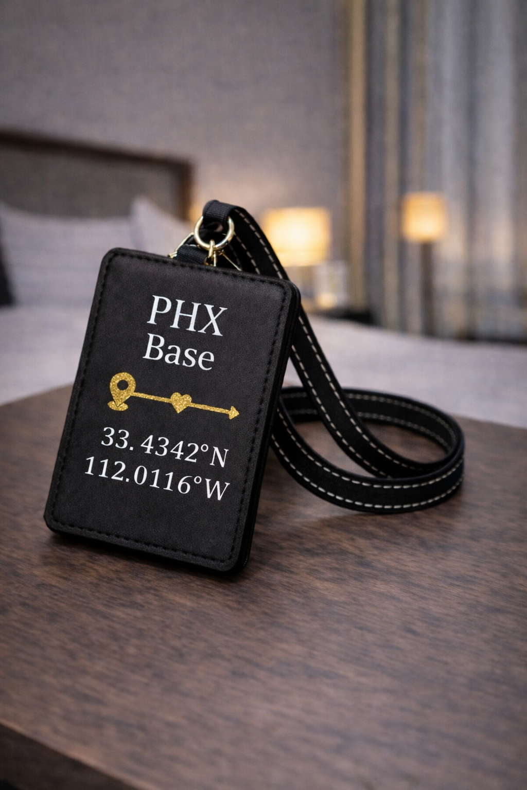 Home Base- Gold glitter Icon & Coordinates Black