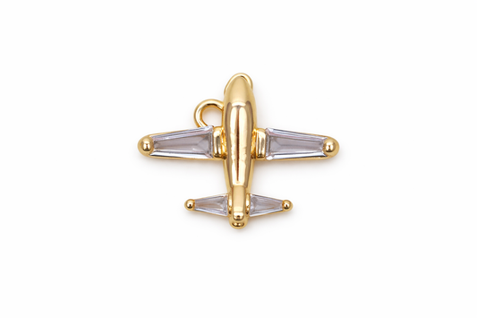 Crystal Wing Airplane Charm