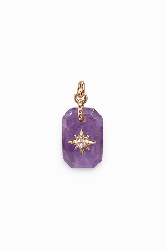 Amethyst Quartz North Star Charm
