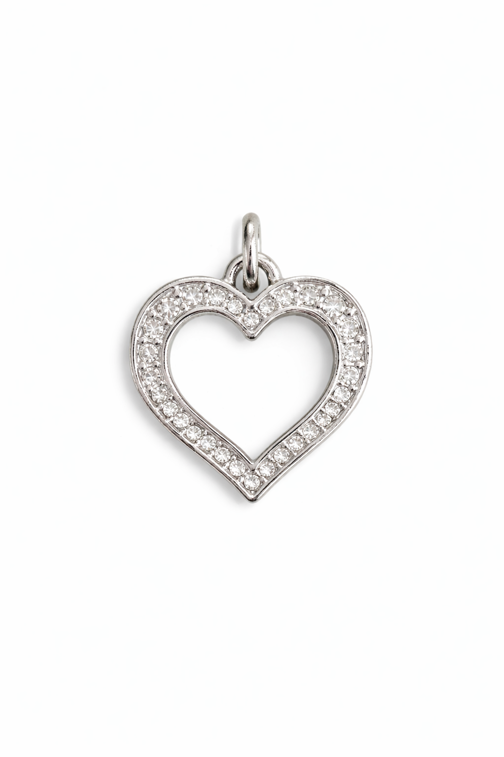 Diamond Heart Outline Charm