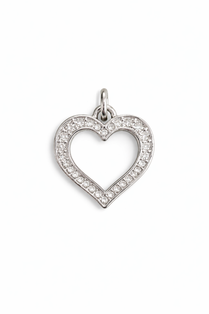 Diamond Heart Outline Charm
