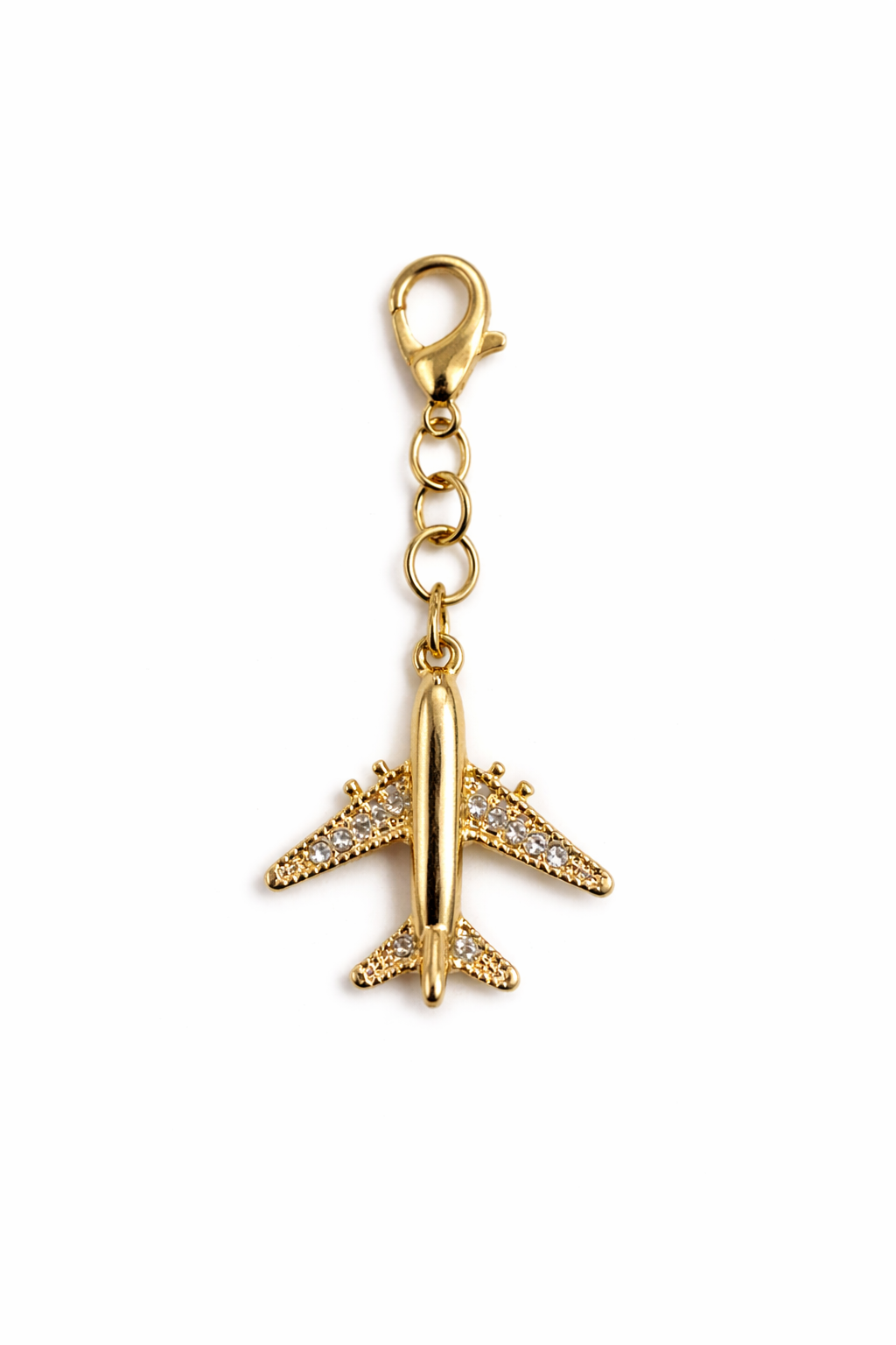 Sparkle Gold Airplane Charm