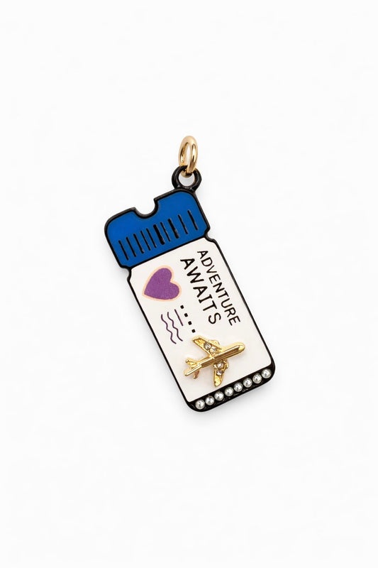 Adventures Awaits Boarding Pass Charm